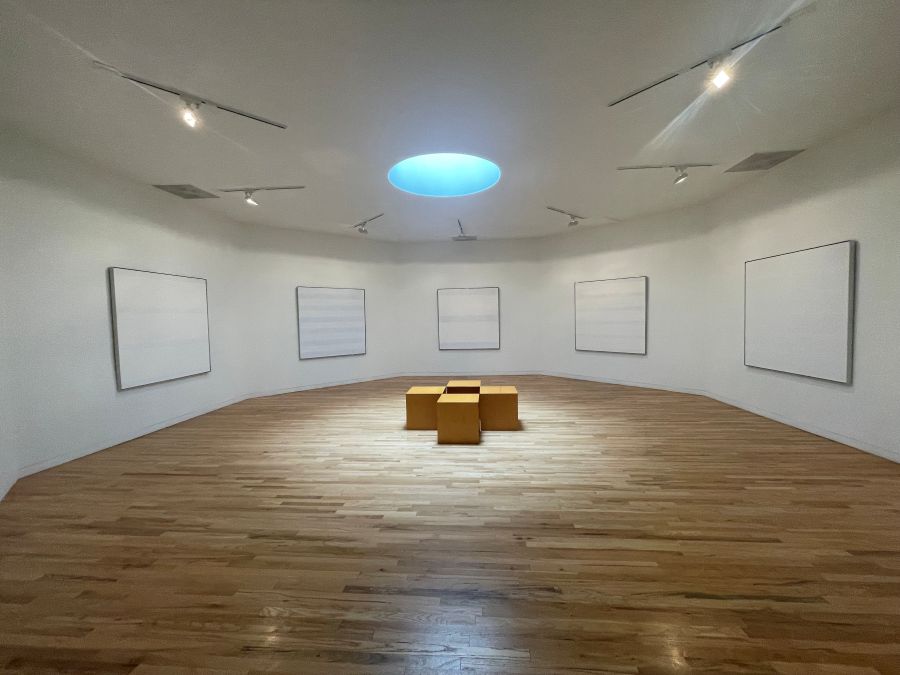 A view of a modern art display in a museum