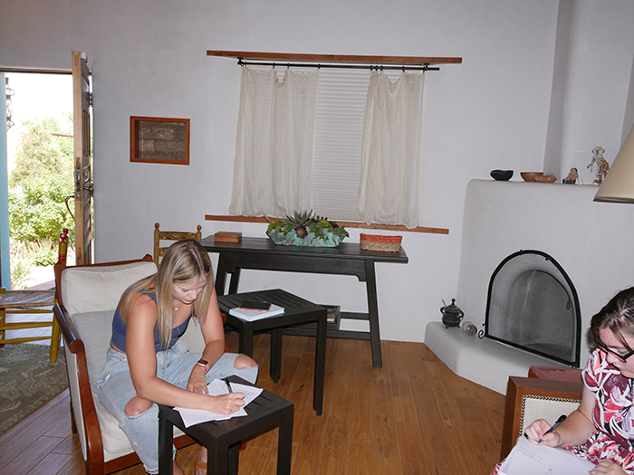 student at Doel Reed Center studying