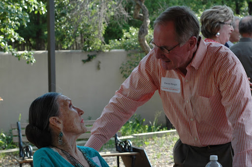 Burns Hargis chatting with Martha Reed